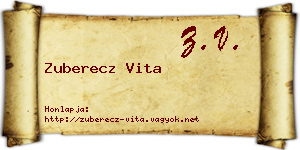 Zuberecz Vita névjegykártya